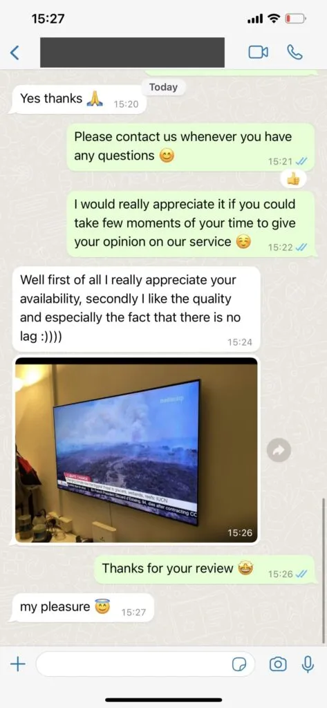 WhatsApp customer feedback screenshot 2