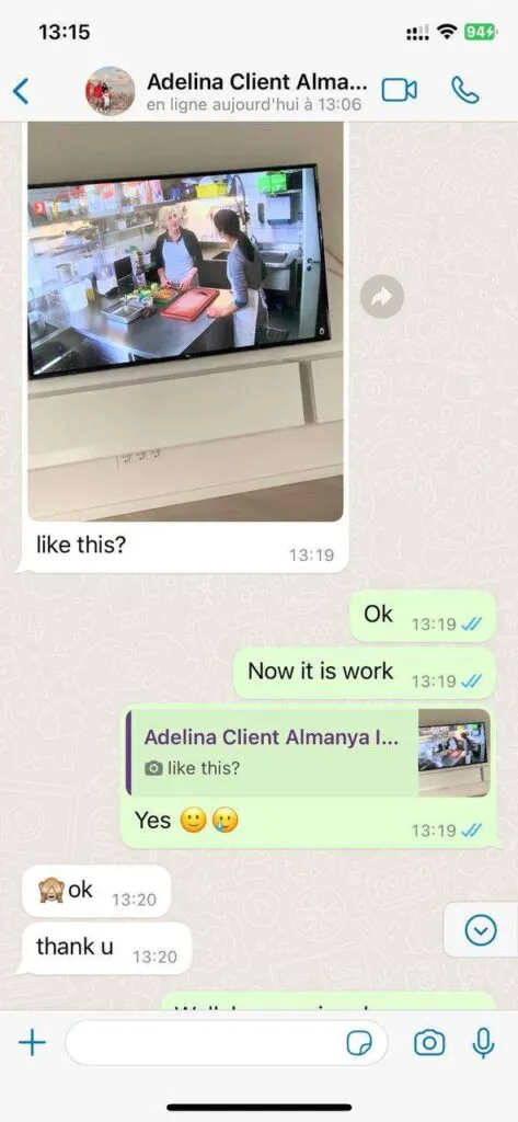 WhatsApp customer feedback screenshot 4